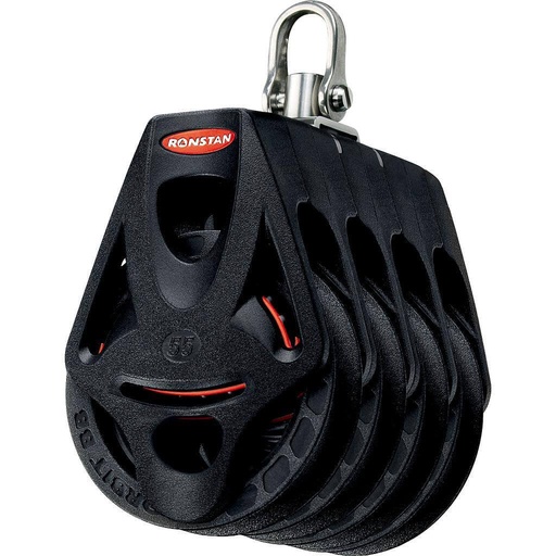 [R-RF55410] Ronstan S55 BB Quad Orbitblock™ - swivel shackle head