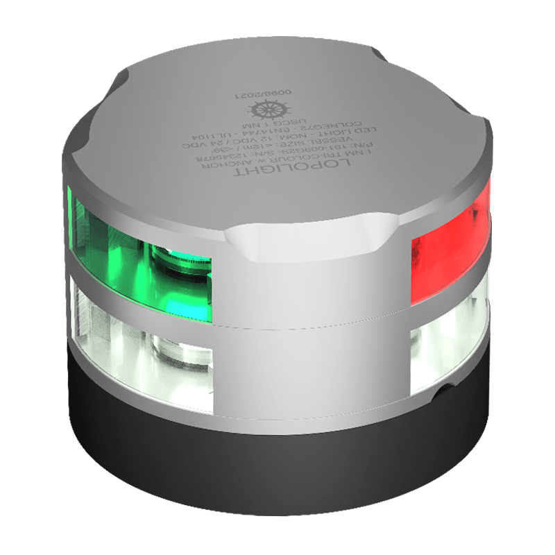 [LL-101-009G2S] Lopolight 1nm Tri-color/anchor/strobe, silver anodized