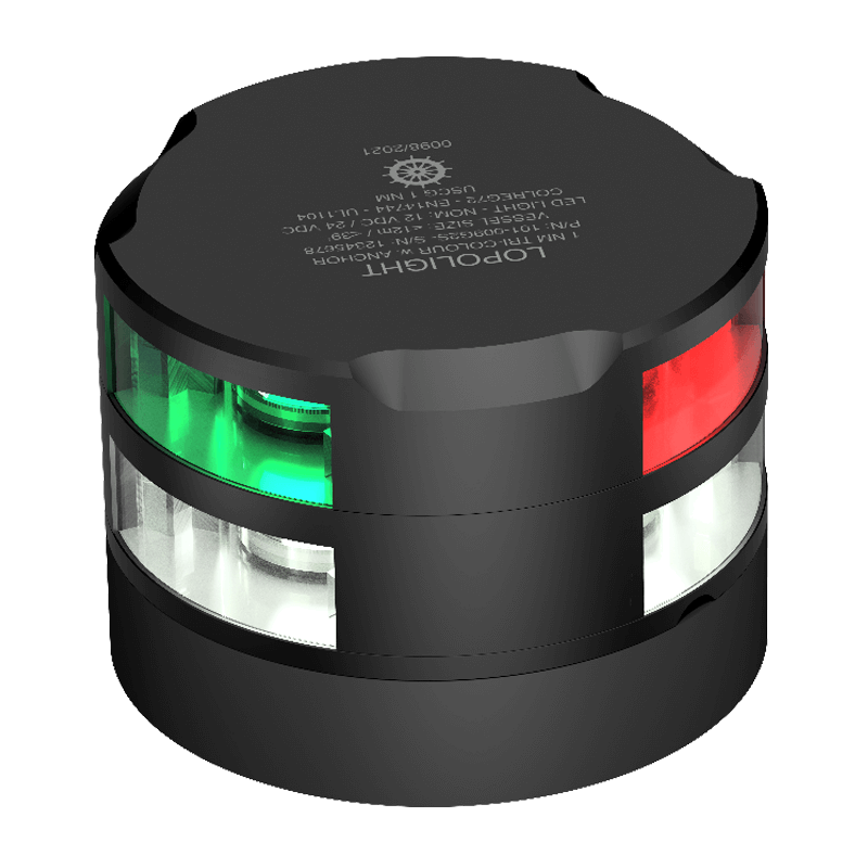 [LL-101-009G2S-B] Lopolight 1nm Tri-color/anchor/strobe, black anodized
