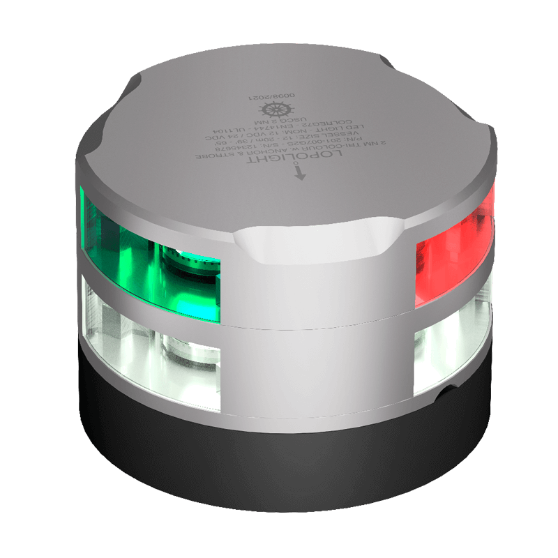 [LL-201-007-B TB] Lopolight 2NM Tricolore, Mouillage, anodisé argent