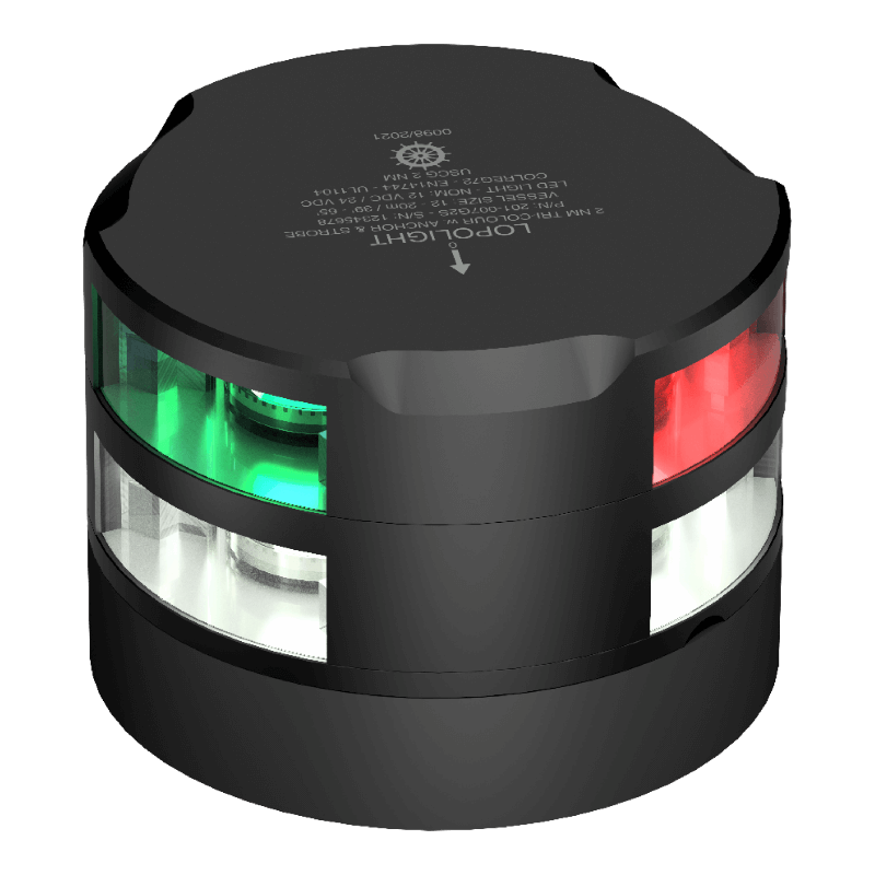[LL-201-007G2-B] Lopolight 2nm Tricolor - Anchor, black anodized