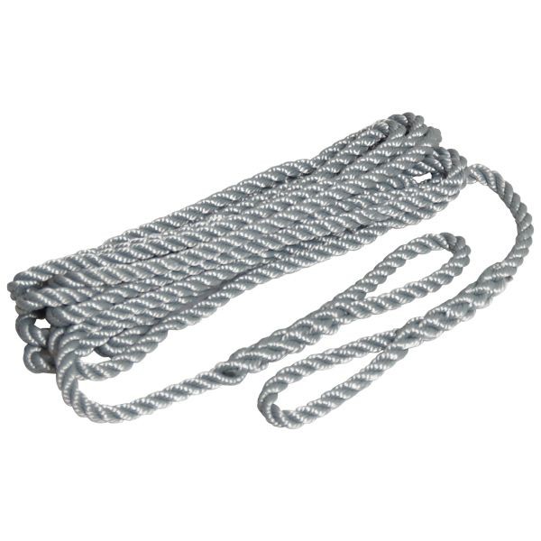 [RB-1031980] Robline cima per parabordo a 3 trefoli (coppia) - grigio - 2.0m/10mm