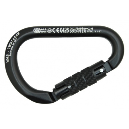 [KG-786NNN6PN] Kong Mousqueton aluminium HMS TWIST LOCK Black