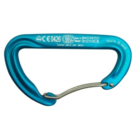 [KG-908B003] Kong Gancho mosquetón de aluminio ARGON F asimétrico CIAN