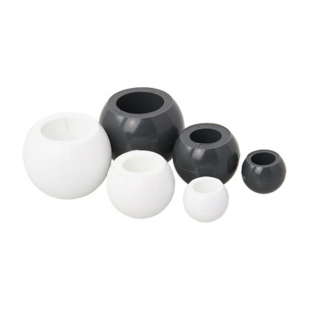 [SU-2535S-2SB] Seasure Boules d’arrêt 6 mm, nylon noir lot de 2 pièces