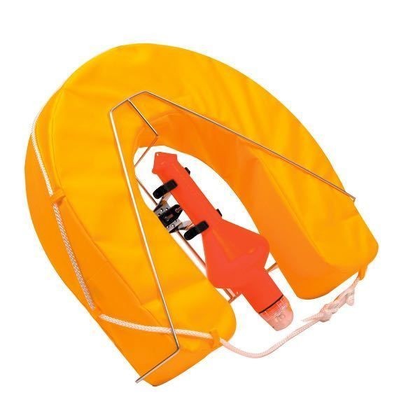[GT-1160800] ForSail Hufeisen-Rettungsring gelb mit Notlicht und Relingshalter