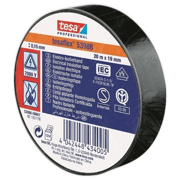 [TE-1670408] Tesa Isolierband weiß 19mm L=20m