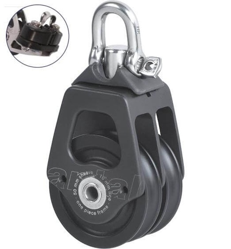 [AN-00503/C] Antal OPF Double Block Ø50 with Cam Cleat and Shackle