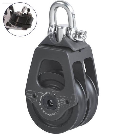 [AN-00603/C] Antal OPF Double Block Ø60 with Cam Cleat and Shackle
