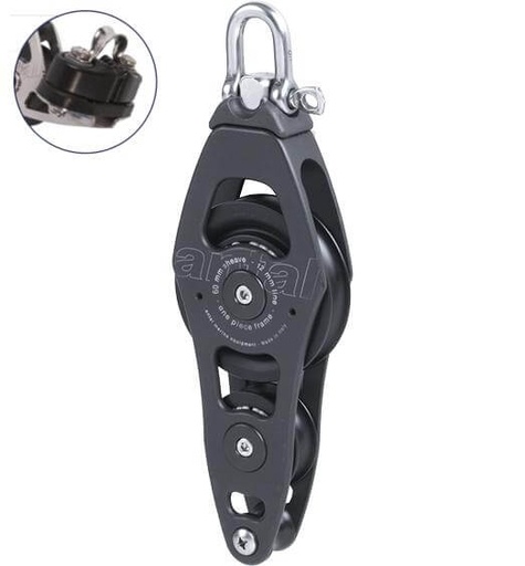 [AN-00608/C] Antal OPF Violinblock Ø60 mit Hundsfott, Klemmenklemme und Schäkel