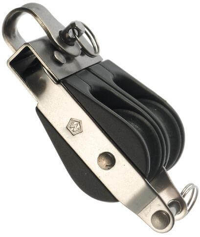 [WI-60214] Wichard Double plain bearing block - Sheave 18 - Fixed eye & becket
