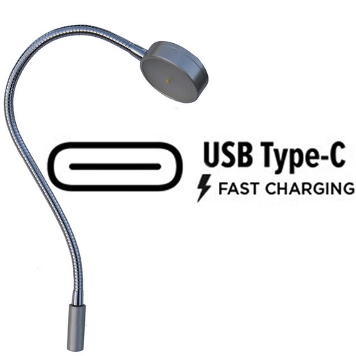Mantagua GLENAN Lampada Tavolo da Carteggio - Montaggio verticale, USB-C