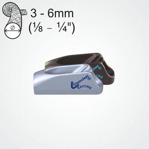 Clamcleat CL211 MK2 Racing Junior Mordaza de aluminio para cabos de 3-6mm
