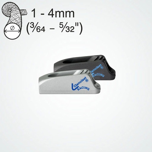 Clamcleat CL268 Racing Micros Mordaza de aluminio para cabos de 1-4mm