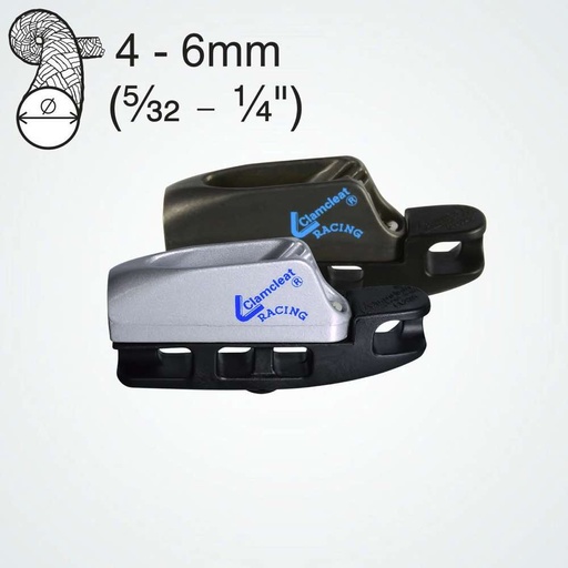 Clamcleat Aero Base With CL211 MK2 Rope Cleat for 4-6mm Lines