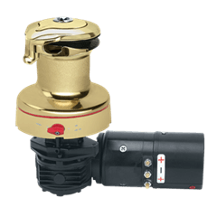 [H-40RWBBB24H] Harken 40 Eléctrico 2 velocidades (Horizontal) 24V Winche Radial Rewind de bronce pulido (Manual 2 velocidades)