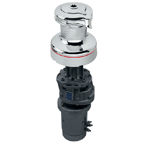 [H-46.2STECCC24V] Harken 46 2-Speed Electric (Vertical) 24V All Chrome Radial Winch (2-Speed Manual)
