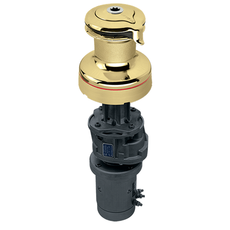 [H-50.2STEBBB12V] Harken 50 Elettrico a 2 velocità (Verticale) 12V Winch Radial in bronzo lucidato (Manuale a 2 velocità)