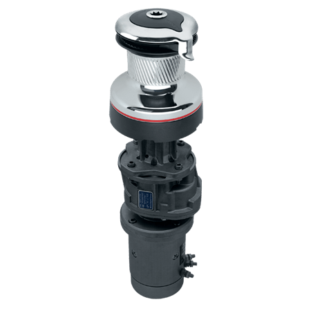 [H-50.2STEC24V] Harken 50 2-Gang Elektrisch (Vertikal) 24V Chrom Radial Winsch (2-Gang manuell)