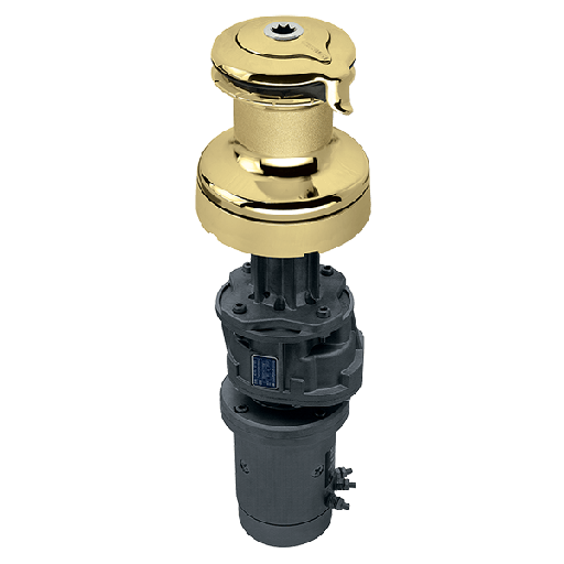 [H-60.2STEBBB12V] Harken 60 Eléctrico 2 velocidades (Vertical) 12V Winche Radial de bronce pulido (Manual 2 velocidades)