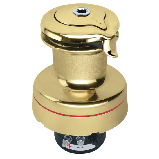 [H-900UPWBBB24] Harken 90 1 Velocità Elettrico (Verticale) 24V Winch Radial Unipower in Bronzo Lucidato (Manuale 1 Velocità)