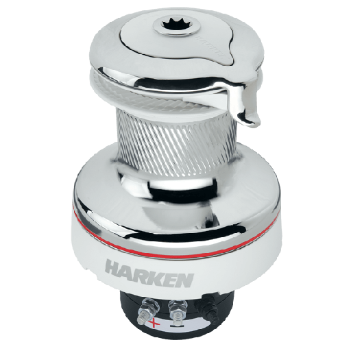 [H-900UPWCW12] Harken 90 1-Speed Electric (Vertical) 12V White Unipower Radial Winch (1-Speed Manual)