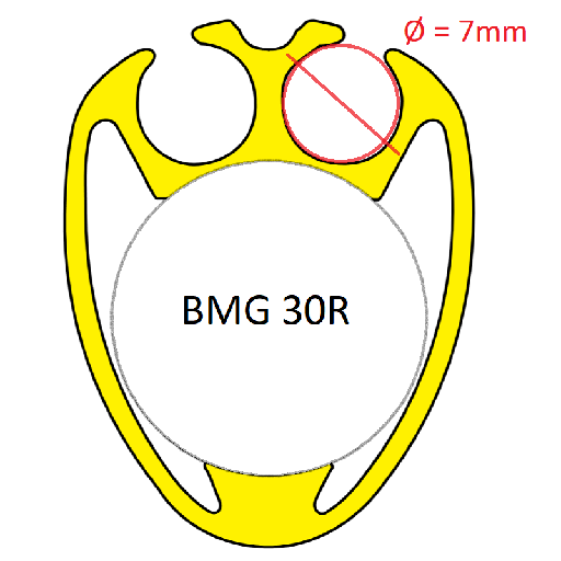 [B-901103105] Bamar Section de profil BMG30R - 1.5m