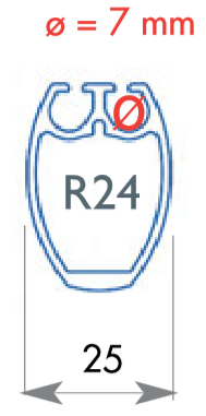 [F-FF-R24] Facnor Sezione profilo R24 - Ellittica