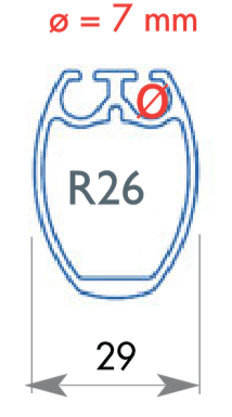 [F-FF-R26] Facnor Section de profil R26 - Elliptique