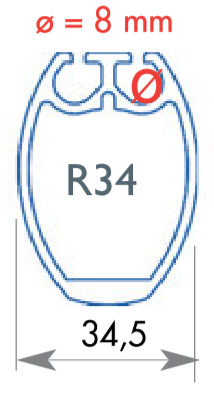 [F-FF-R34] Facnor Foil Section R34 - Elliptical