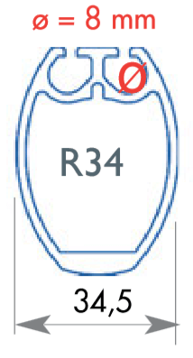 [F-FF-R34] Facnor Sección de perfil R34 - Elíptica