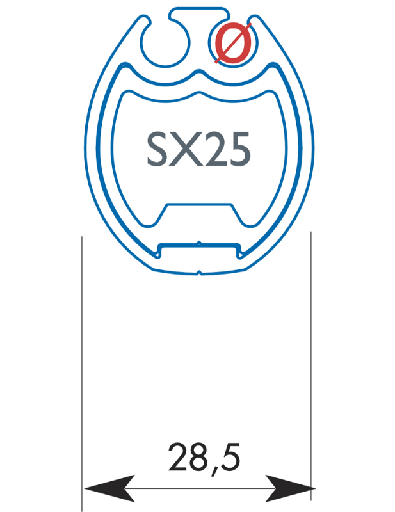 [F-FF-SX25] Facnor Foil Section SX25 - Rounded