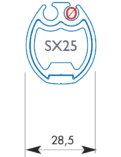 [F-FF-SX25] Facnor Profilsegment SX25 - rund