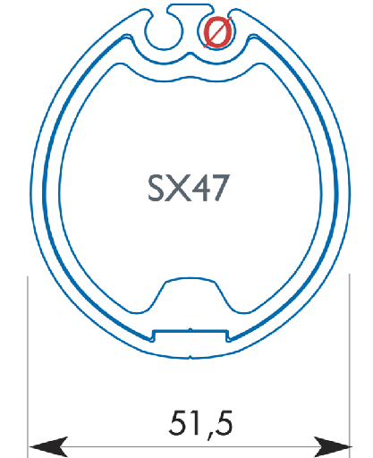 [F-FF-SX47] Facnor Section de profil SX47 - Arrondie